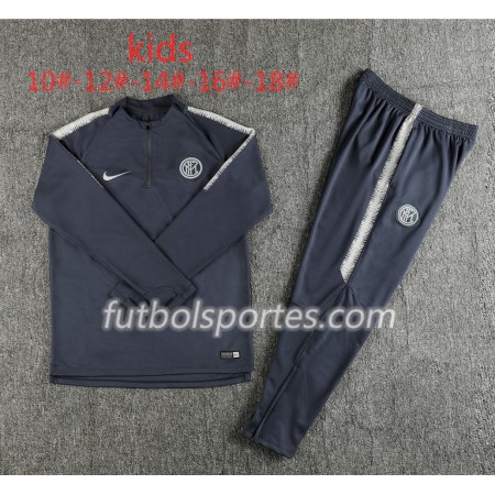 Inter Milan Niño Sudadera de Entrenamiento Trajes Gris Oscuro 2018/2019